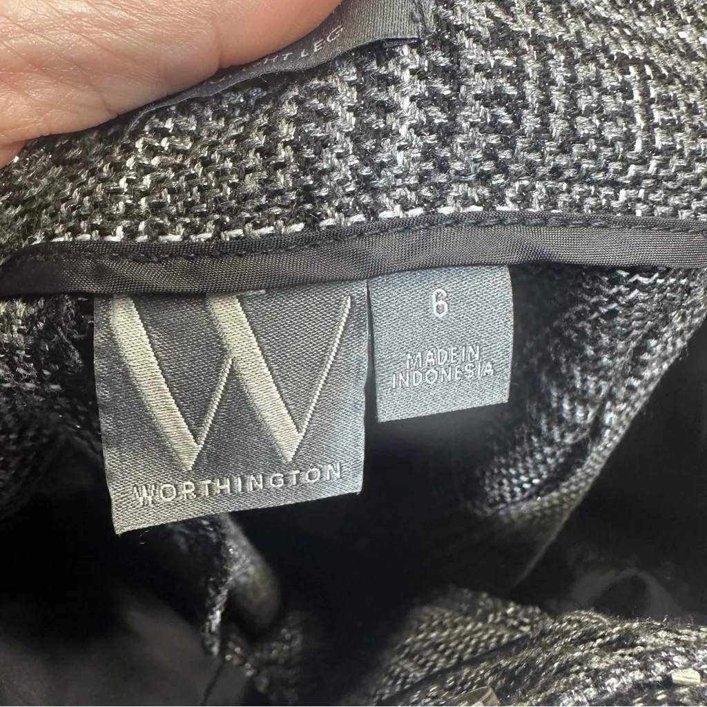 Worthington Black and Gray Tweed Sparkle Trouser Size 6 - Image 13