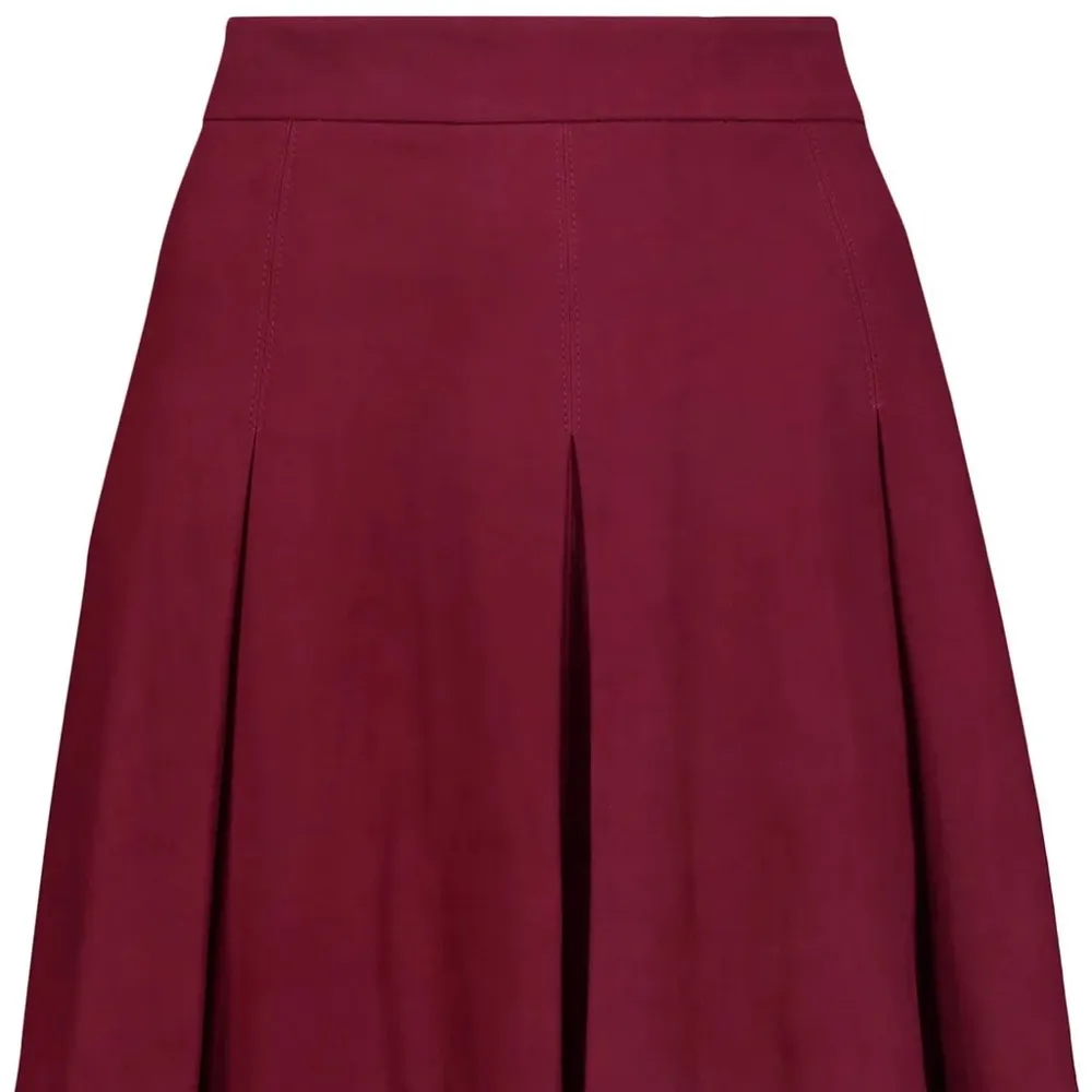 Alice & Olivia Lee Red Pleated Suede Mini Skirt - Image 2