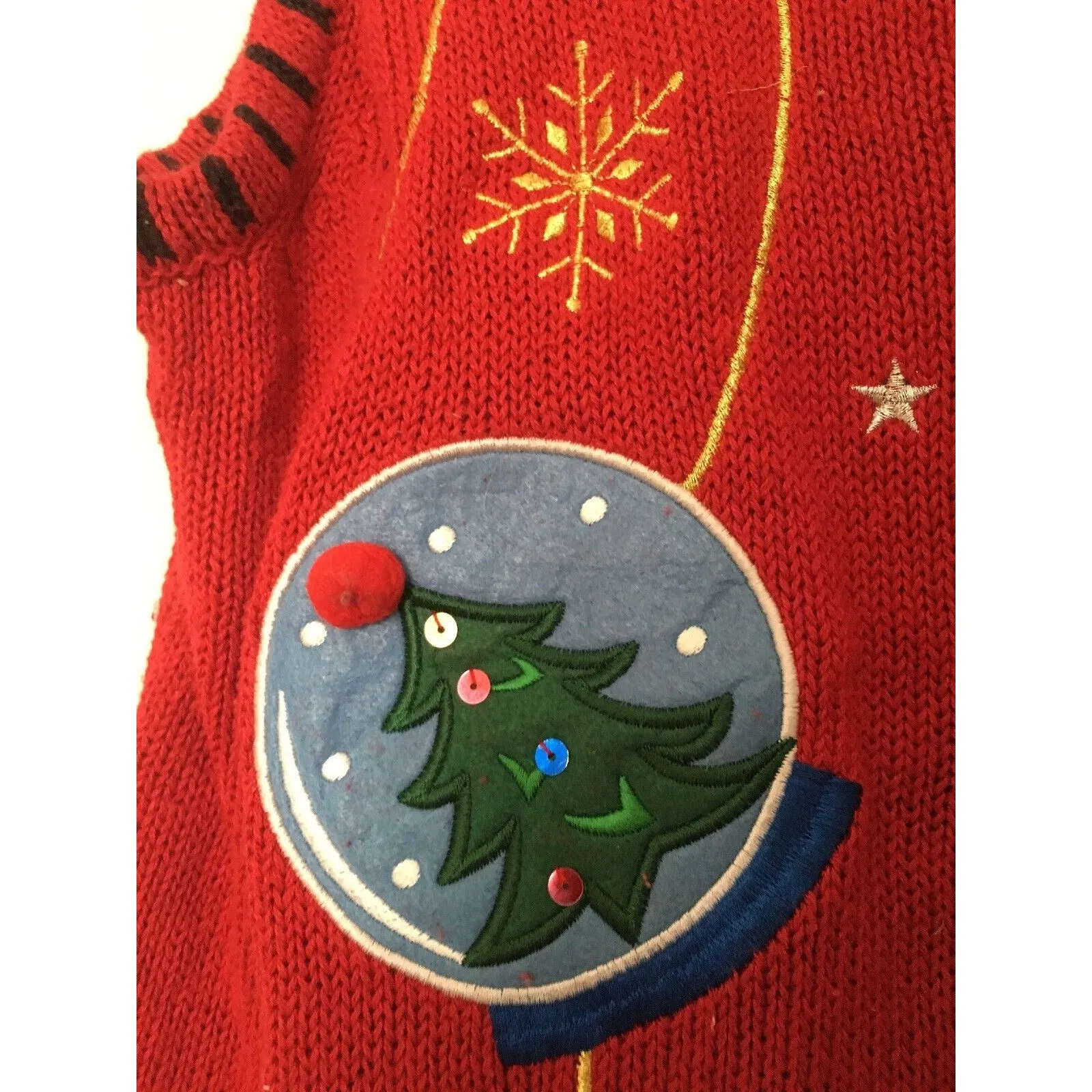 Holiday Editions Women's Button Front Ugly Christmas Sweater Vest Size Medium - Image 2