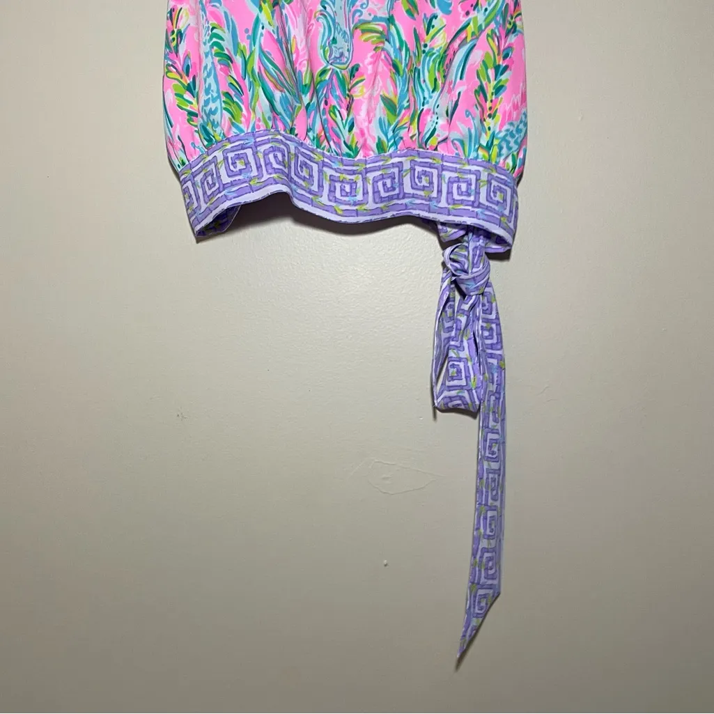 Lilly Pulitzer Ainsley Top Unicorn of the Sea Print - Image 3