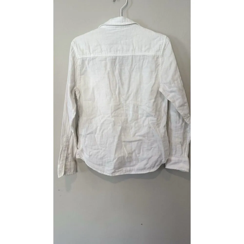 Mother White Lace Up Frenchie 100% Cotton Top Size XS 1681 - Image 11