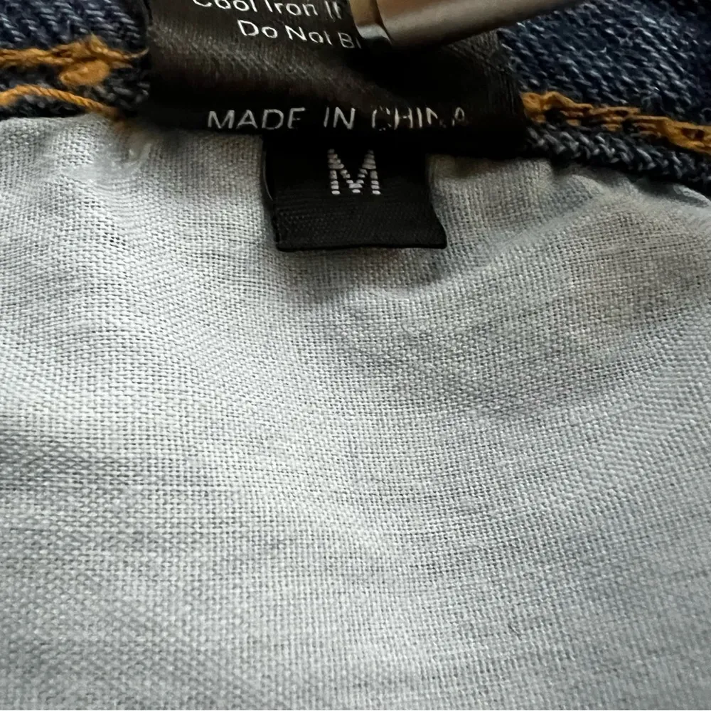 POL Jeans Cropped Flared Raw Split Hem Destructed Ankle Blue S Frayed Whiskered - Image 13