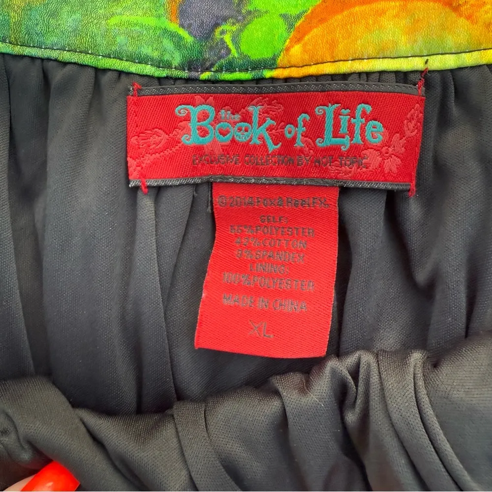 Hot topic Book of Life Colorful Abstract Print Wearable Art A Line Mini Skirt XL - Image 3