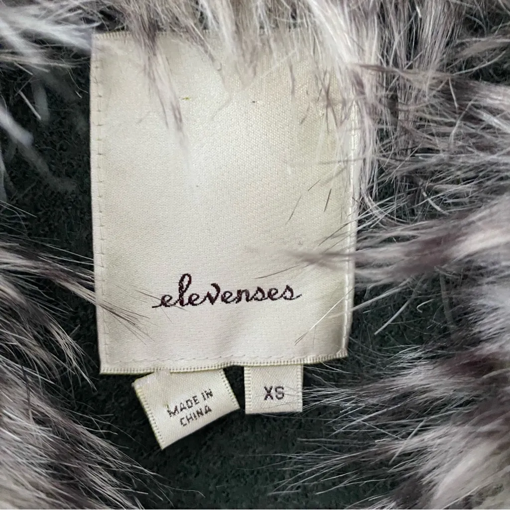 Elevenses Anthropologie Dark Green Salt Creek Vest Crochet Back Granny size XS - Image 8