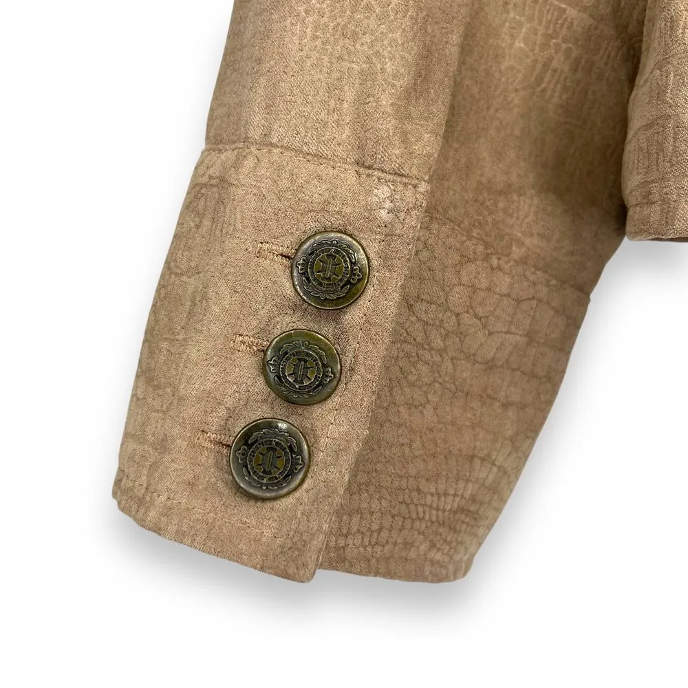 Vintage NWOT Napa Valley Faux Suede Snakeskin Jacket‎ Women's Size 10 Tan - Image 4