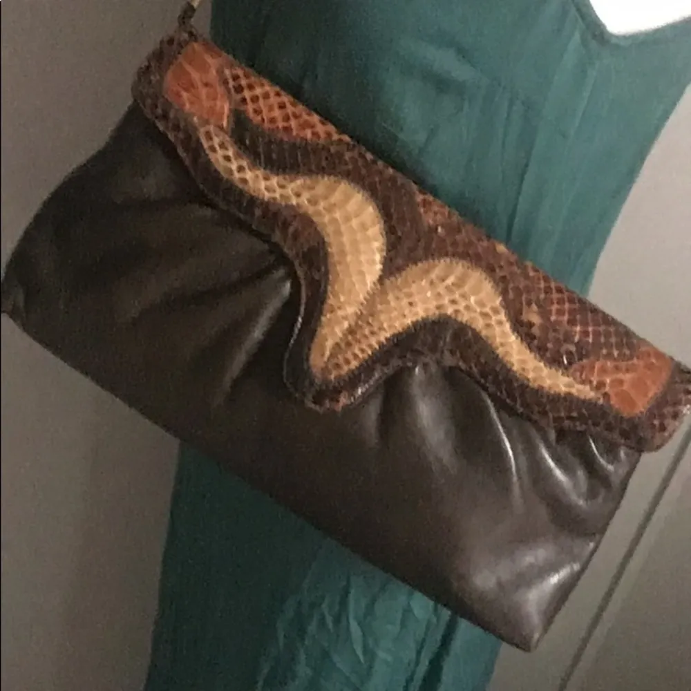 Bags By Supreme Vintage Leather Snake Skin Retro Bag Bag Purse - Image 7