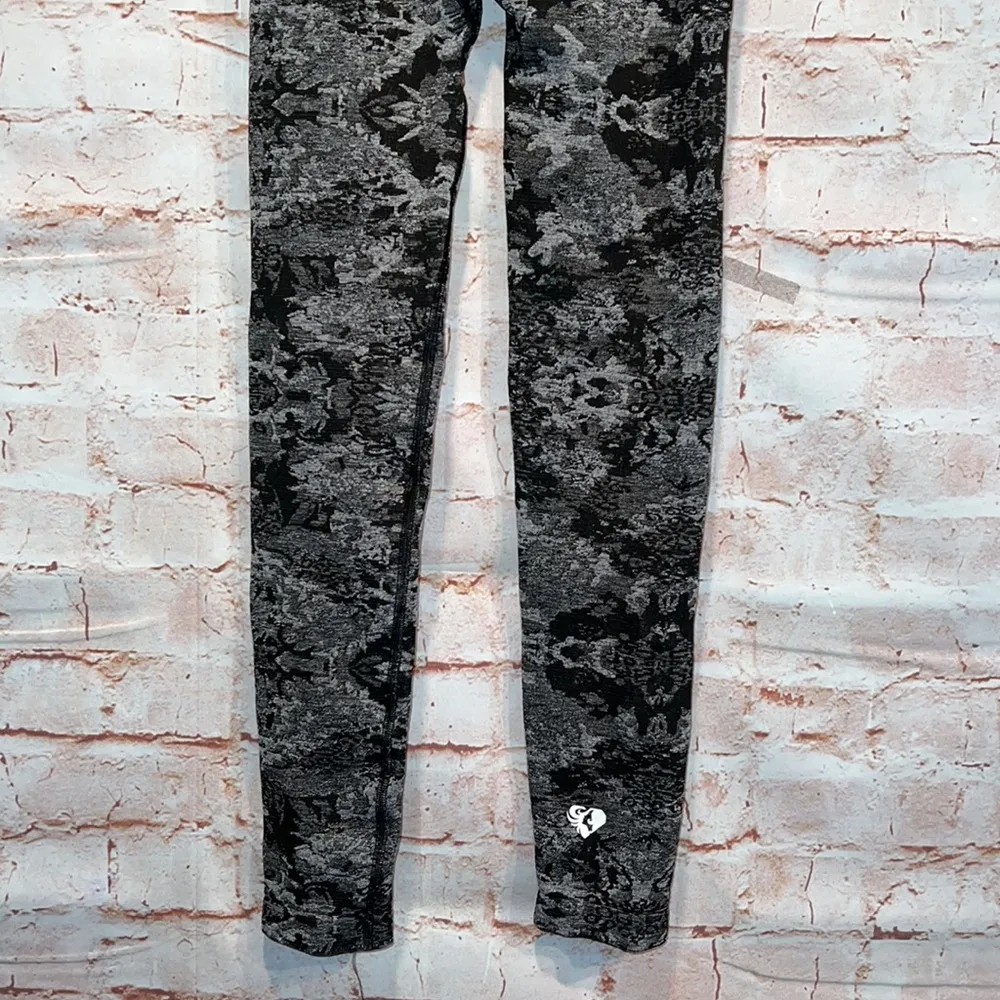 Womens best black camo leggings jacquard tights full length elastic waist - Image 8