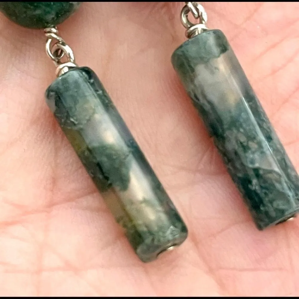 Green moss agate earrings - Image 5