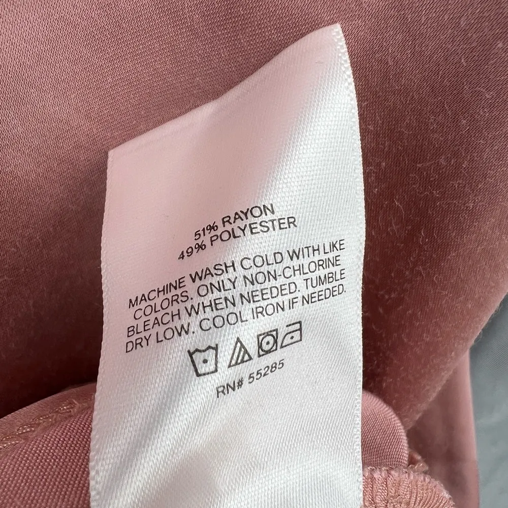 Express Slip Dress Pink Cowl Neck Sleeveless Midi Length Y2K Large - Image 6