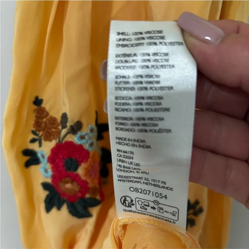 Free People BALI Santa Cruz Ruffle Dress Golden Sands Yellow Maxi Dress Size XS - Image 6