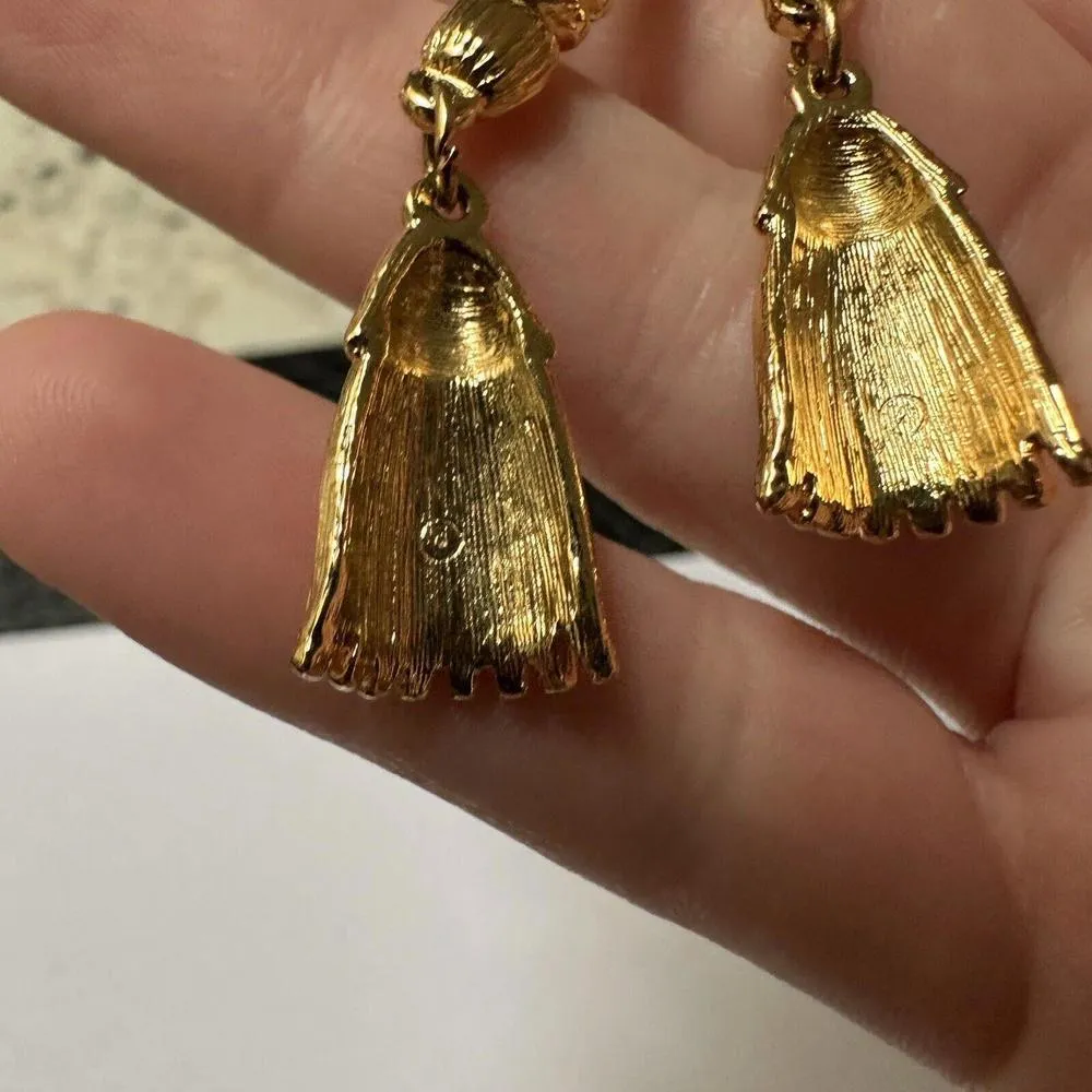 Avon Gold Tone Knotted Rope Brooch Pin Solid Dangling Tassels NWOT - Image 7