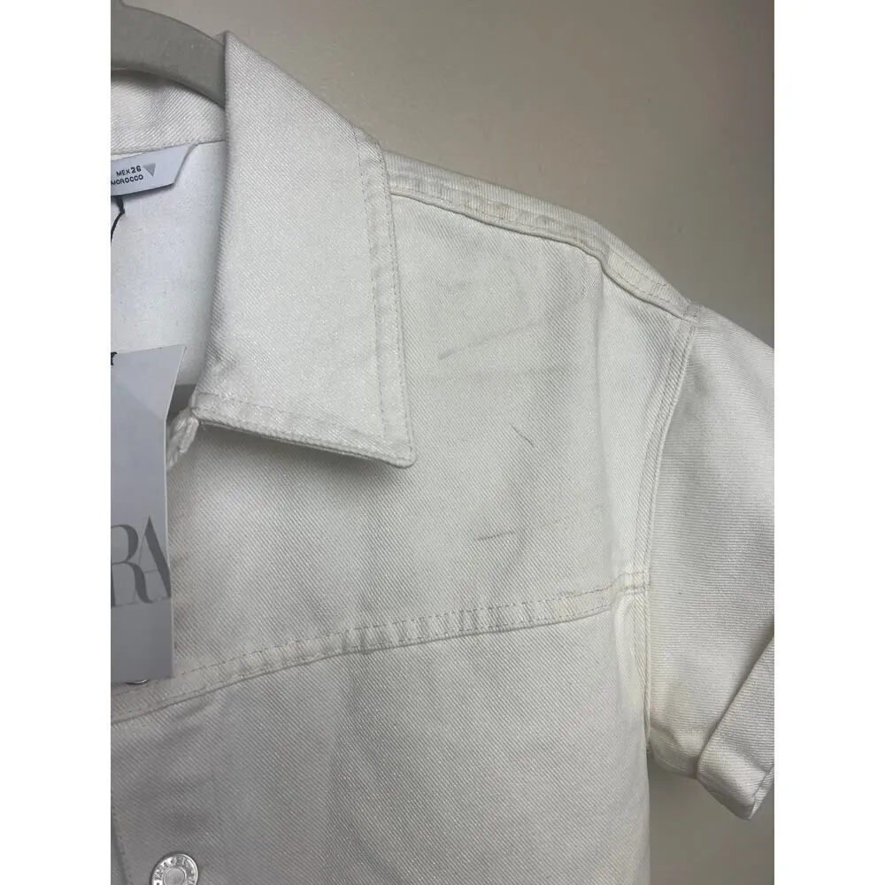 Zara Shimmery TRF Denim Romper NWT Sz. S - Image 6