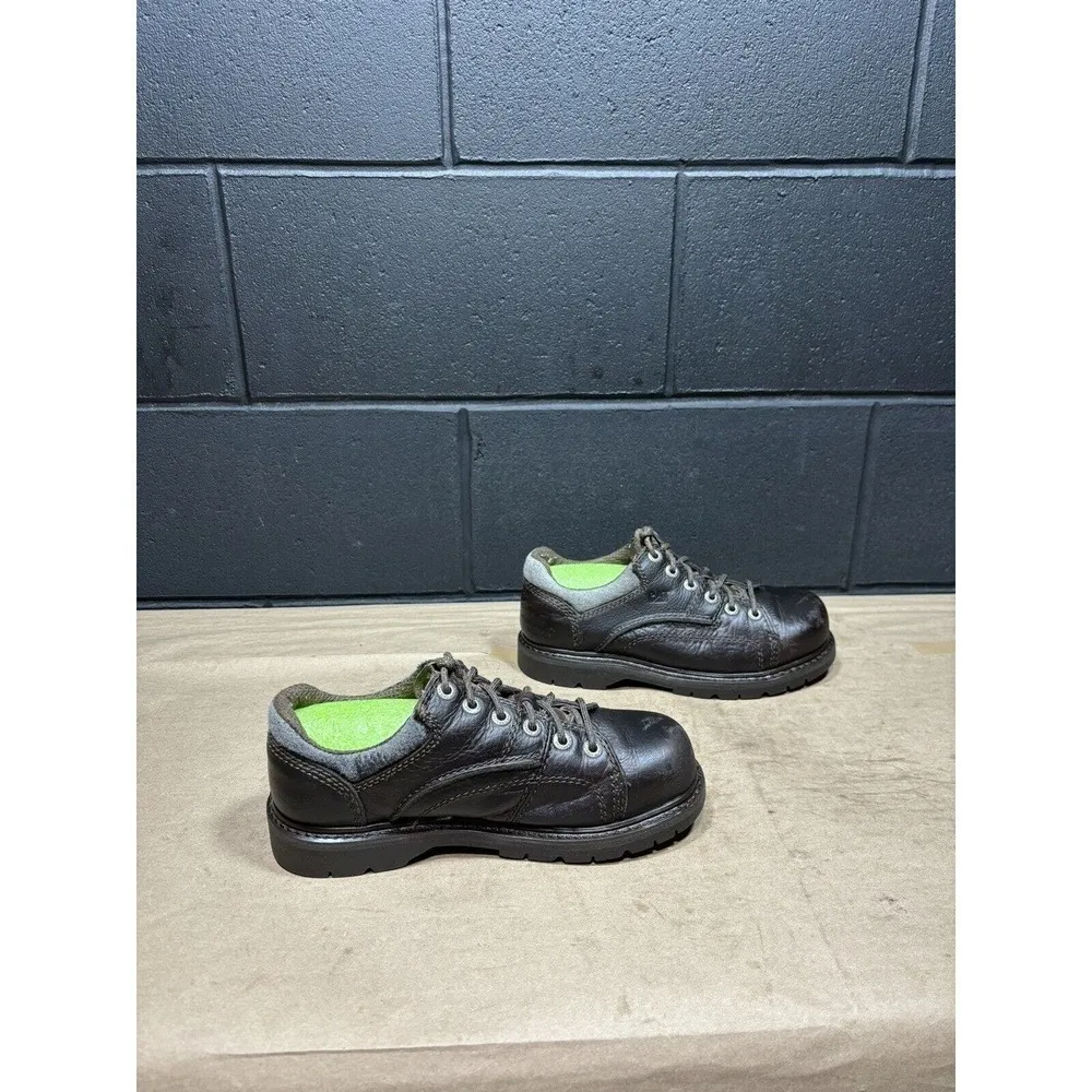 Caterpillar Y2K 90’s Style  Brown Leather Steel Toe Work Oxfords Women’s 8 W - Image 6