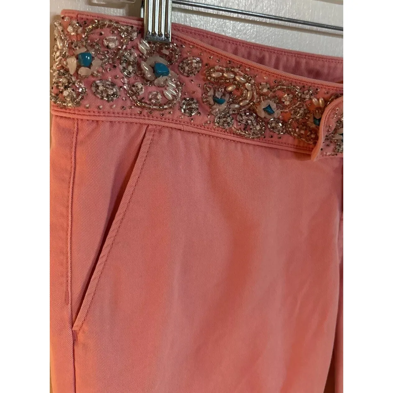 Twill Twenty Two Women's Powder Pastel‎ Pink Wide Leg Capri Pants Size 28 - Image 2