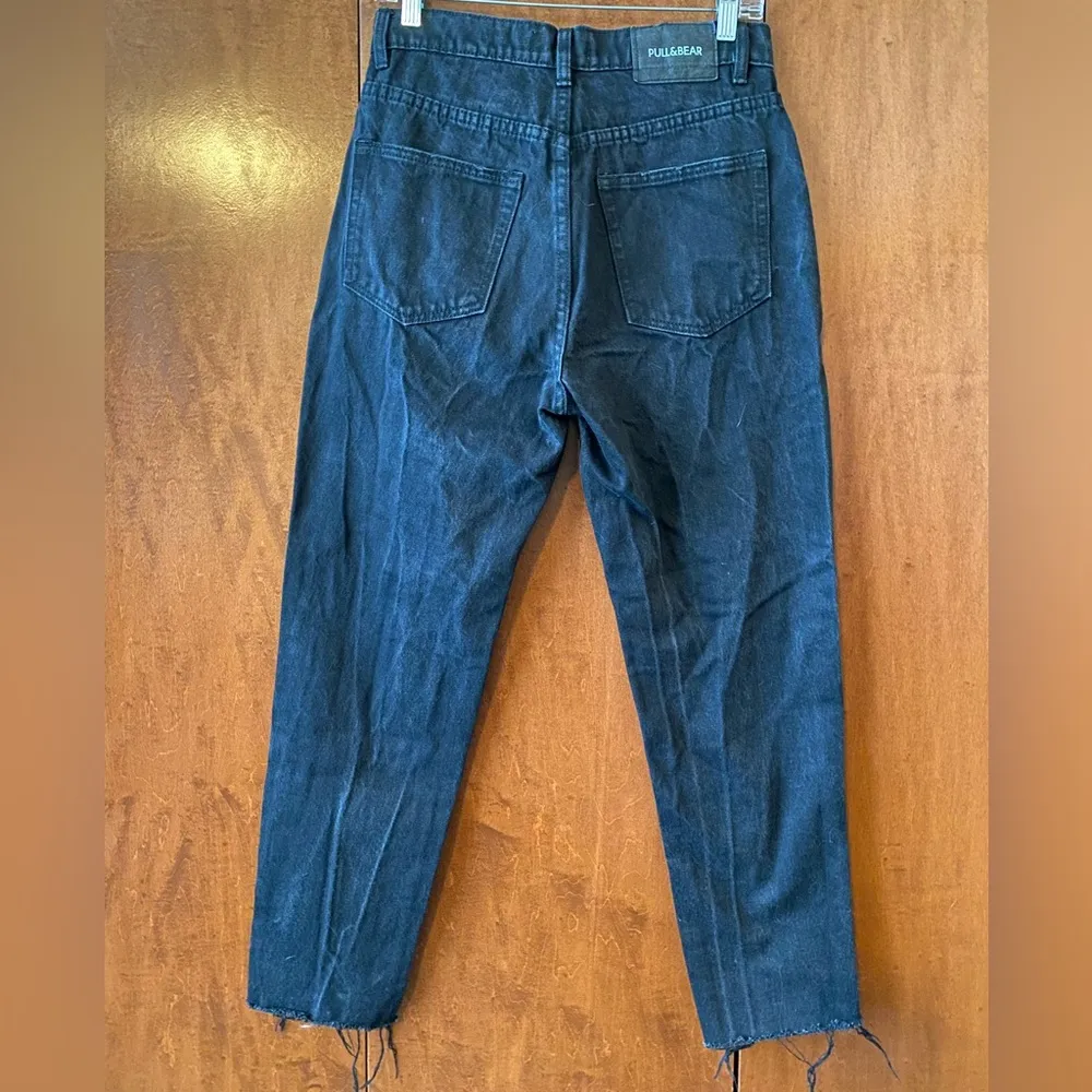 Pull & Bear  Black Distressed Mom Jeans - Image 2
