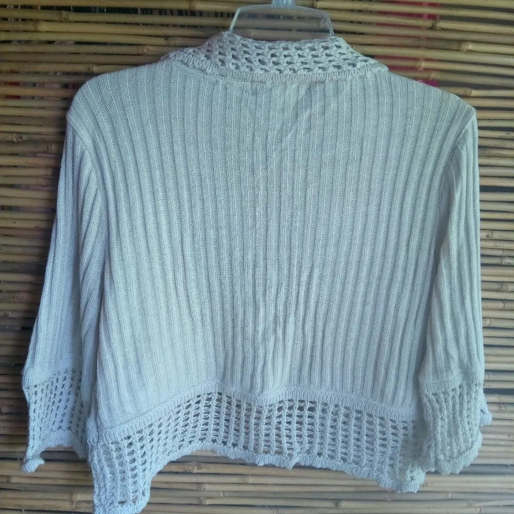 Fashion Avenue L Creme Bolero Shrug Sweater Size L - Image 4