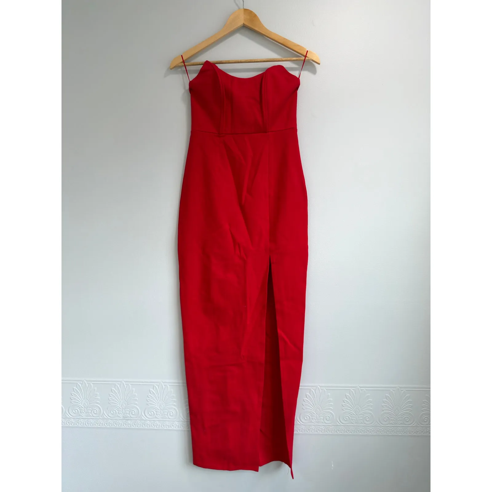 Superdown Revolve Ryleigh Red Bustier Strapless Maxi Stretch Bodycon Knit Maxi S - Image 2