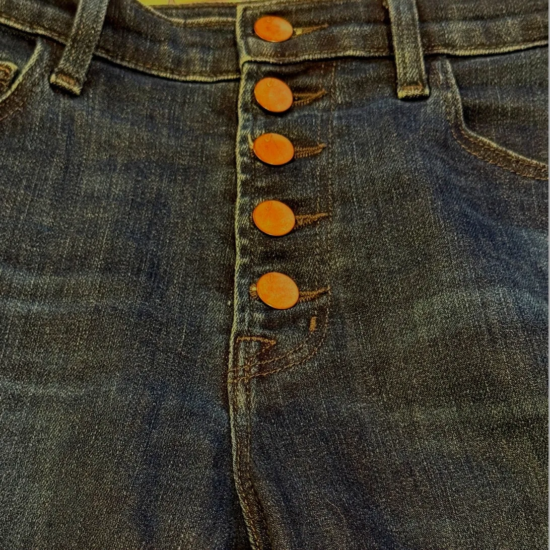 J Brand Lillie High Rise Crop Slim Raw Hem Flare Button Fly Jean 26 Blue #4067 - Image 11