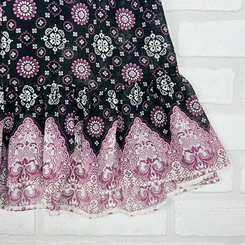 Venus‎ Woman Small Size 4 Midi Dress Floral Print Ruffle Hem Boho Cottage - Image 5