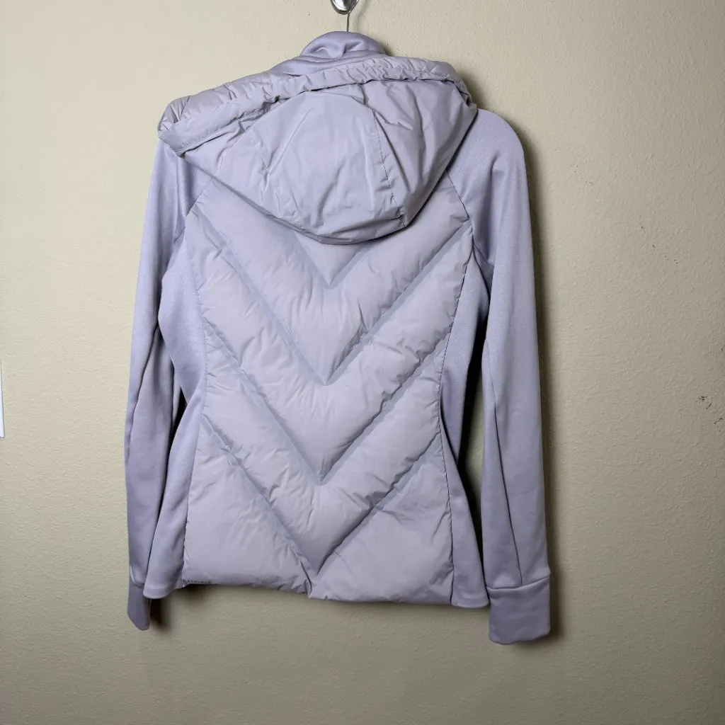 ATHLETA Inlet Jacket Full Zip with Hood Puffer Size Medium Grey almost Lavender - Image 6
