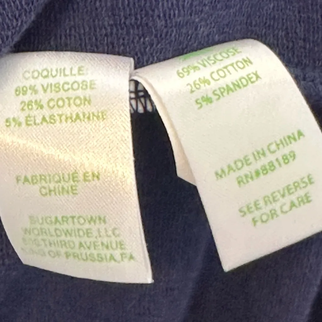 Lilly Pulitzer V Neck Joyce Tee Shirt Navy Dress with Front Pockets Size‎ Small - Image 4