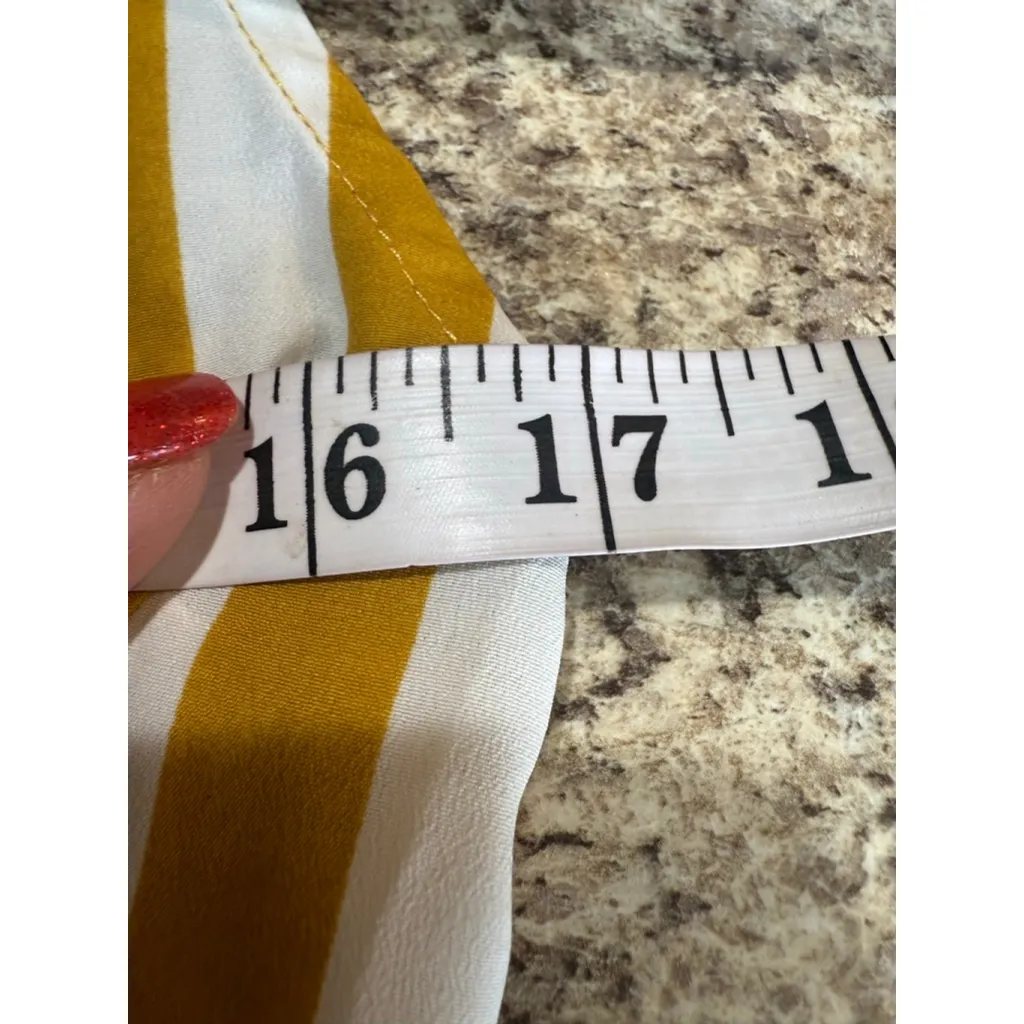 Women's Alythea Yellow White Striped V-Neck Mini Dress M - Image 5