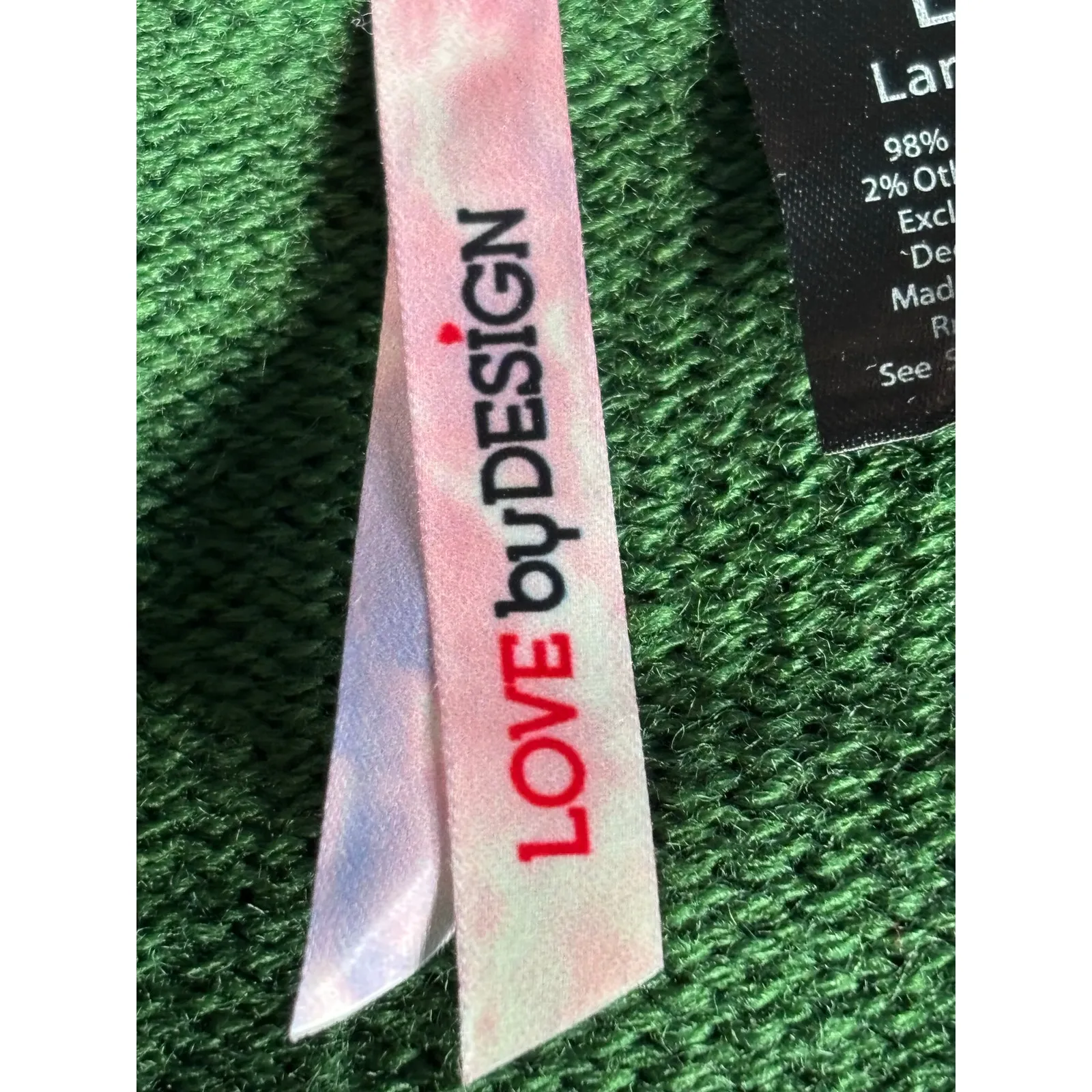 Green Fleece Navidad Sheep Knit Christmas Sweater Love by Design Large Holiday - Image 6