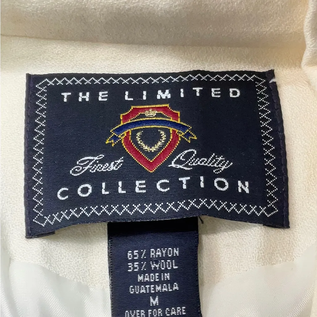 Vintage 90s Y2K The Limited Cream Sleeveless Blazer Vest Long Length Oversized M - Image 3