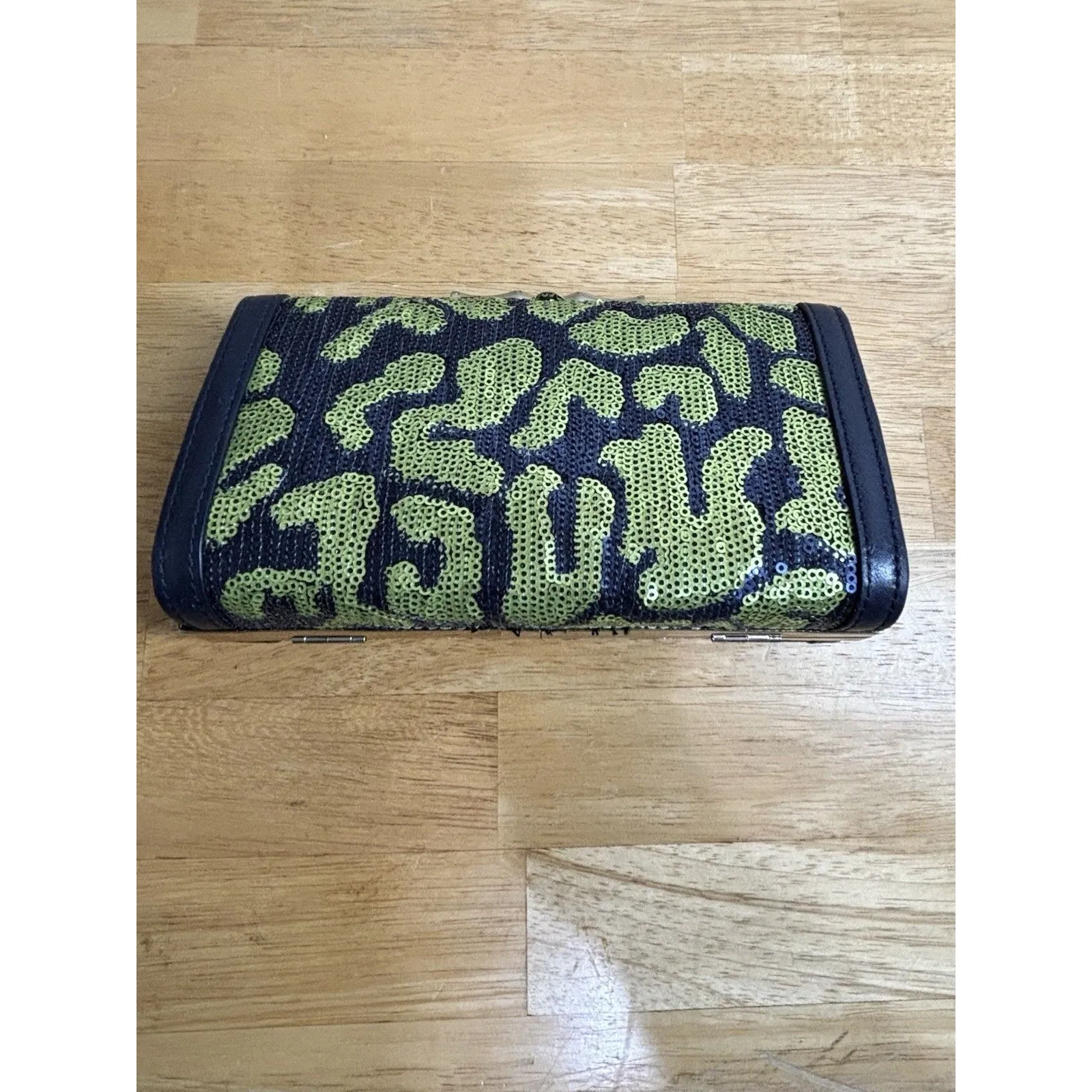 Elaine Turner Green Navy Embellished Clutch Mini Bag With Mirror - Image 9