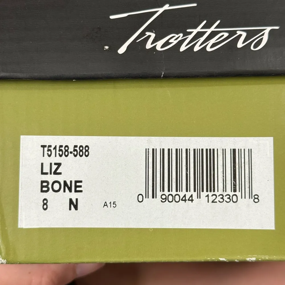 Trotters Liz Bone Beige Basket Woven Leather Loafers Casual Shoes Womens Size 8N Black - Image 12