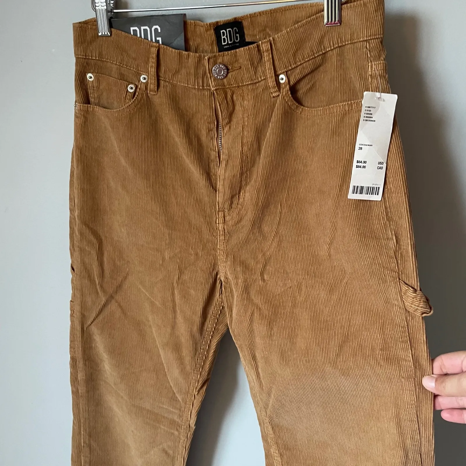 BDG Urban Outfitters Corduroy Carpenter Pants Brown Slim Straight Fit Size 28 - Image 7