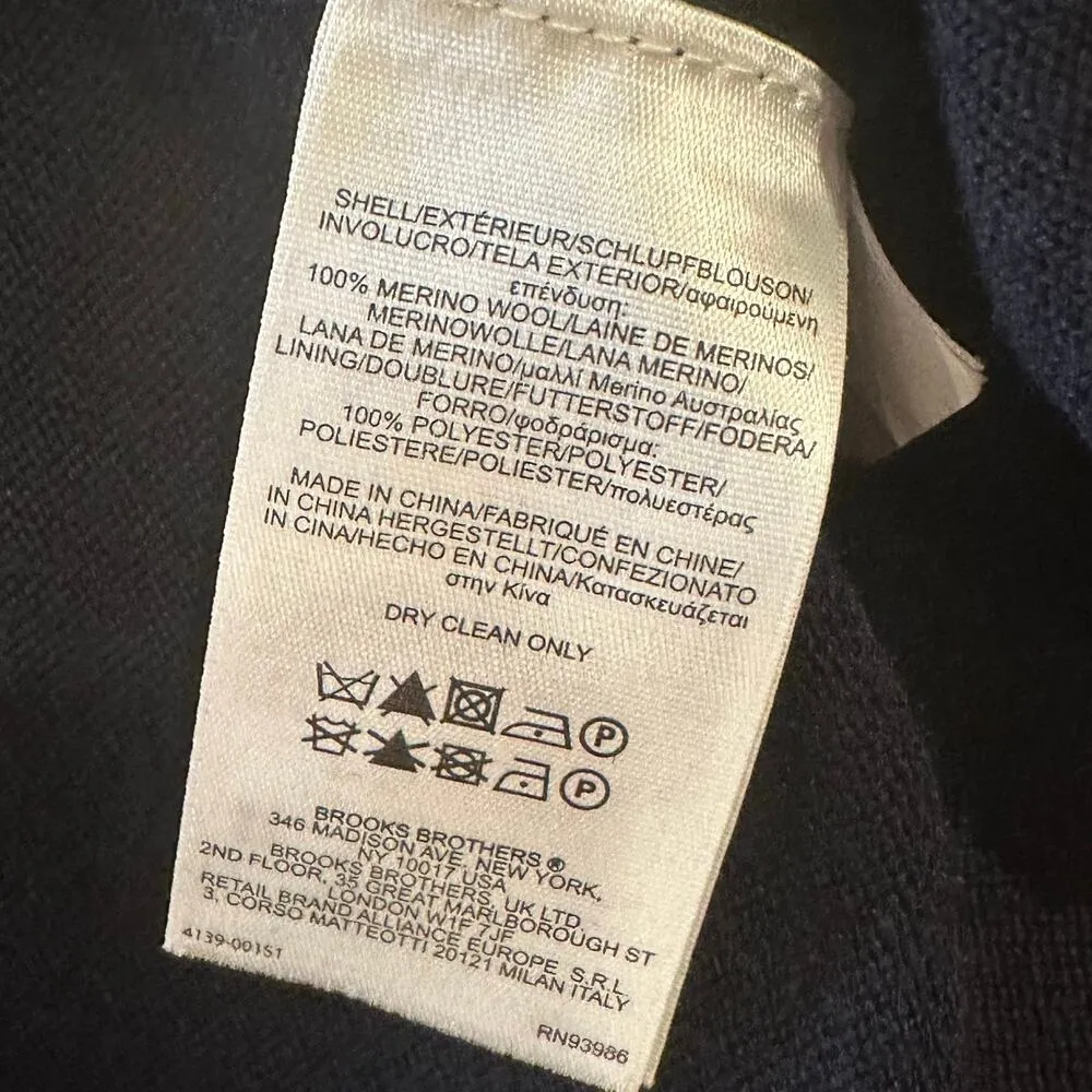 Brooks Brothers Navy Blue Cardigan sz M Italian Merino Wool Cardigan - Image 9