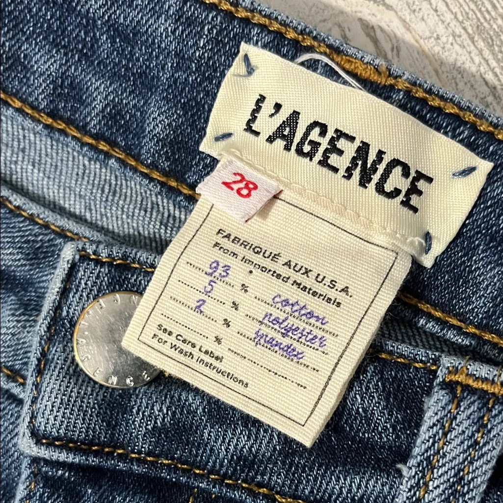L'AGENCE Luna Straight Jeans Size 28 - Image 5