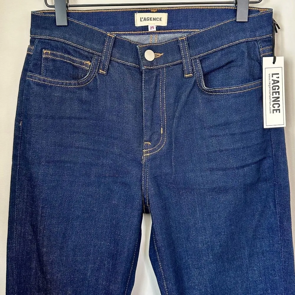 NWT L'AGENCE El Matador French Slim Raw Hem Jeans in Phoenix - Size 25 - Image 5