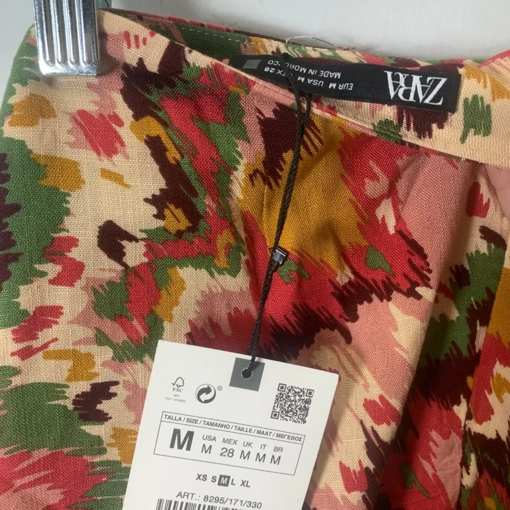 ZARA BEADED PRINTED WRAP SKIRT - Image 9