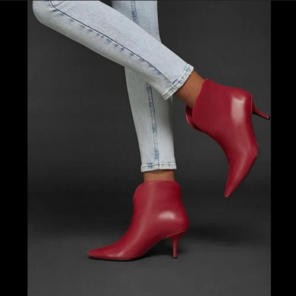 💕ANINE BING💕 Annabelle Boots 100% Leather Pointed Toe Ankle Booties Red 37 - Image 7