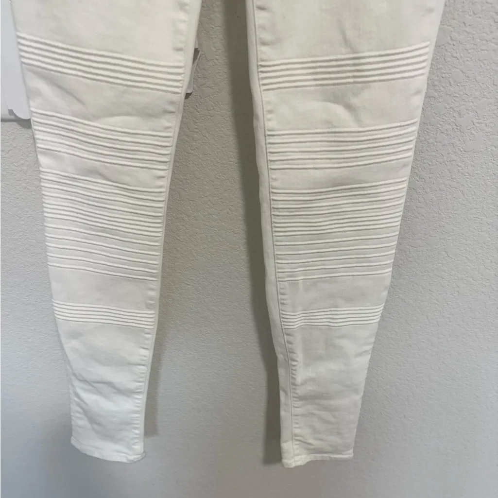 J BRAND Rare Willow Blanc Super Skinny White Moto Jeans Size 27 Midrise - Image 5