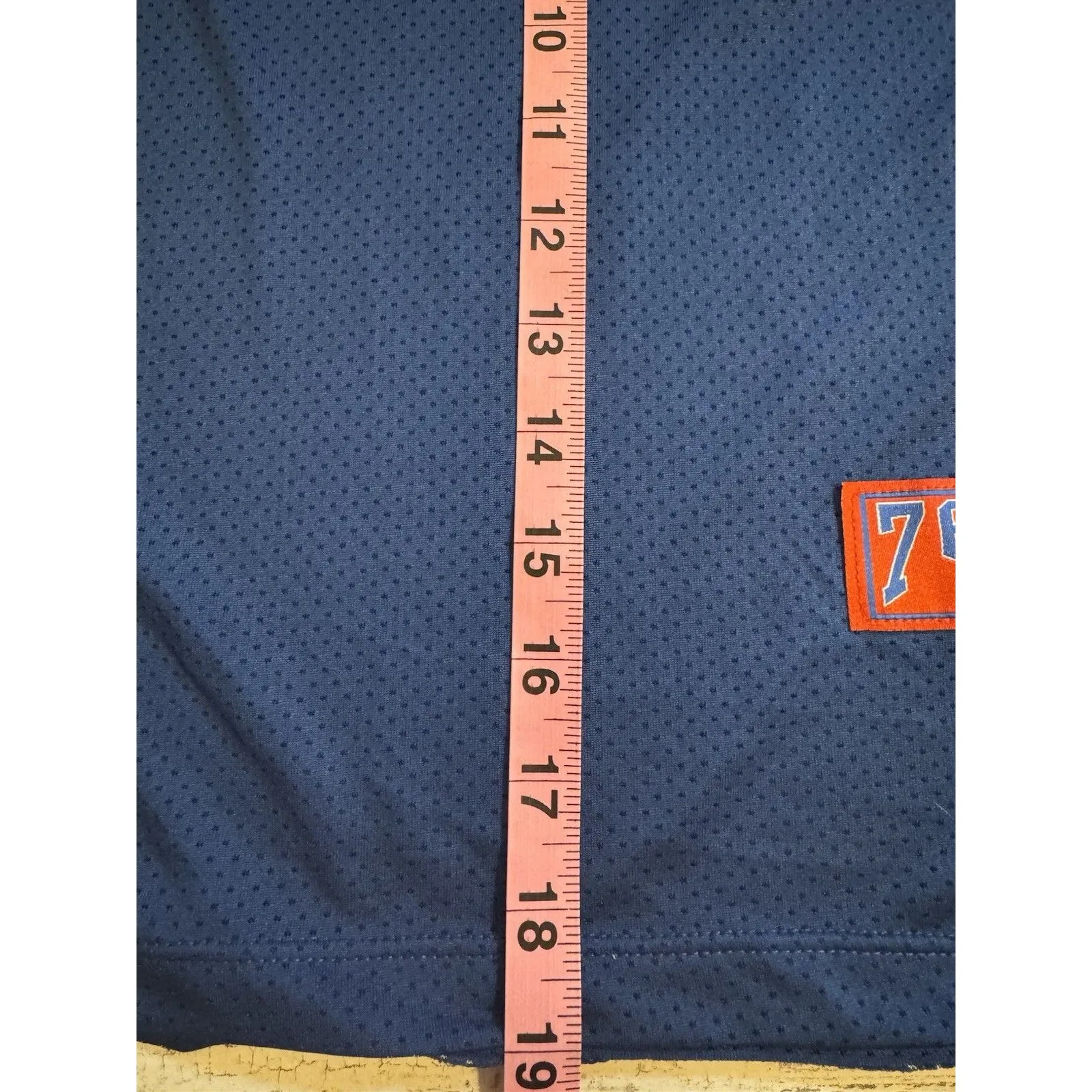 Women’s New Era Philadelphia 76ersBasketball Vneck Jersey Top Size Medium EUC Blue - Image 7