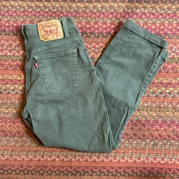 LEVIS 550 ARMY GREEN RIPPED KNEE DENIM PANTS - Image 2