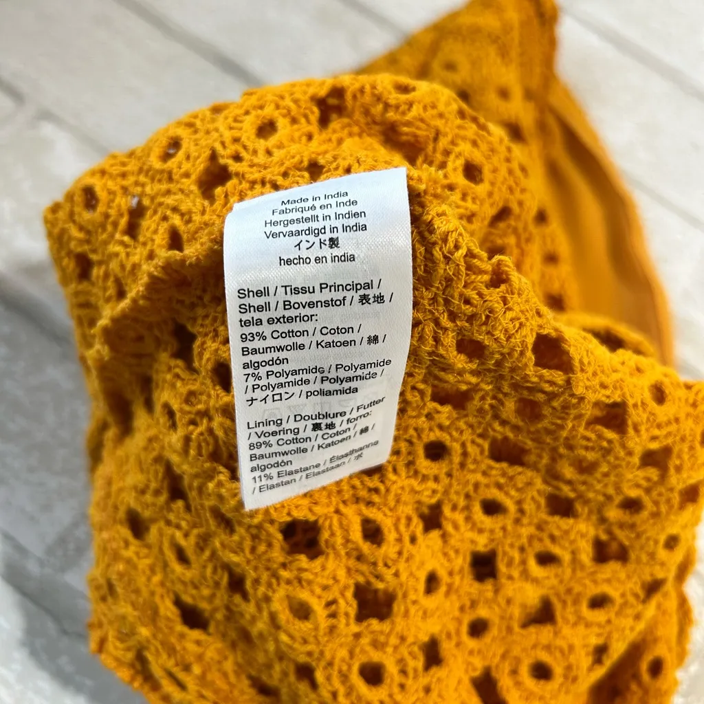 J. Crew Mustard Crochet Tube Top - Image 4