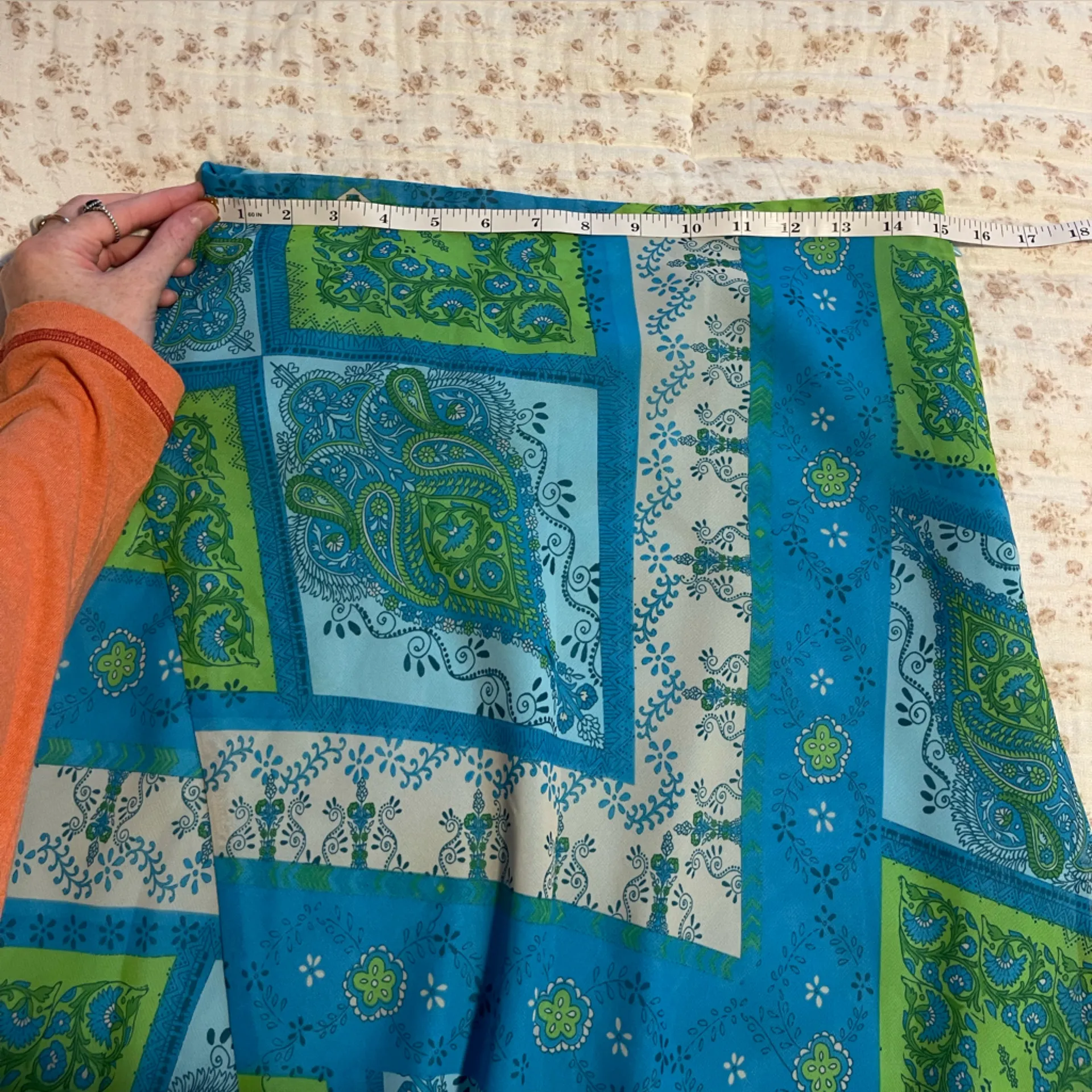 Nine West Vintage Blue and Green Floral Skirt - Image 6