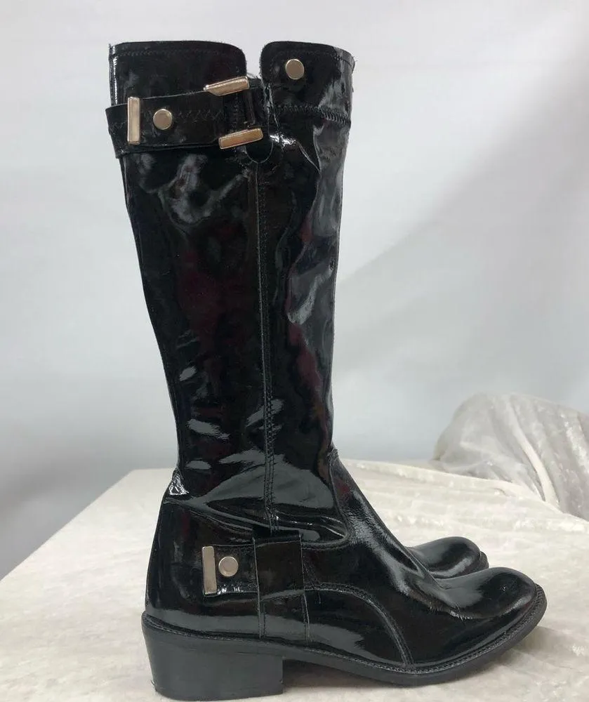 Vintage shiny patent black 1960s go - Image 2