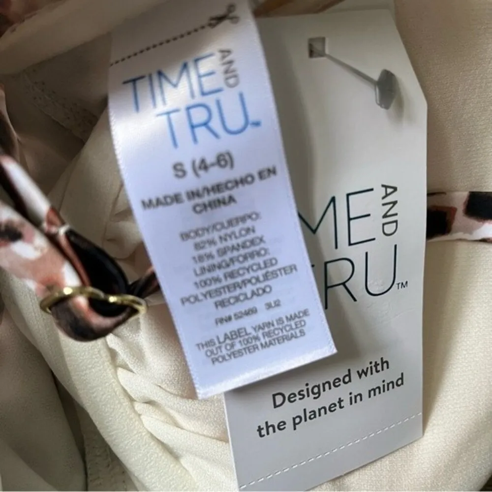 Time And Tru Cheetah Print Knot Tankini Swim Top Women’s Size Small - Image 6