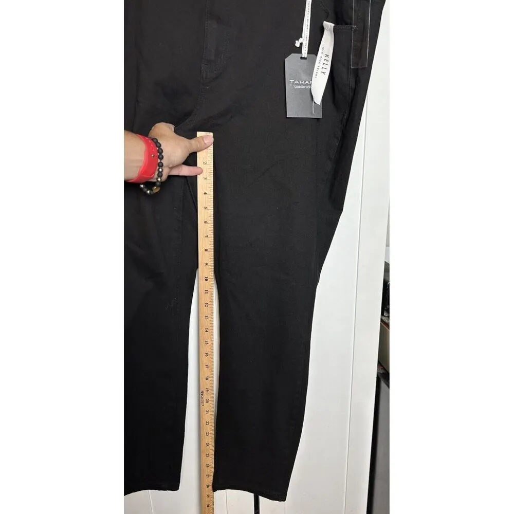 Tahari Women’s Black Jeans Kelly‎ Mid Rise Skinny Stretchy Denim 24W New - Image 3