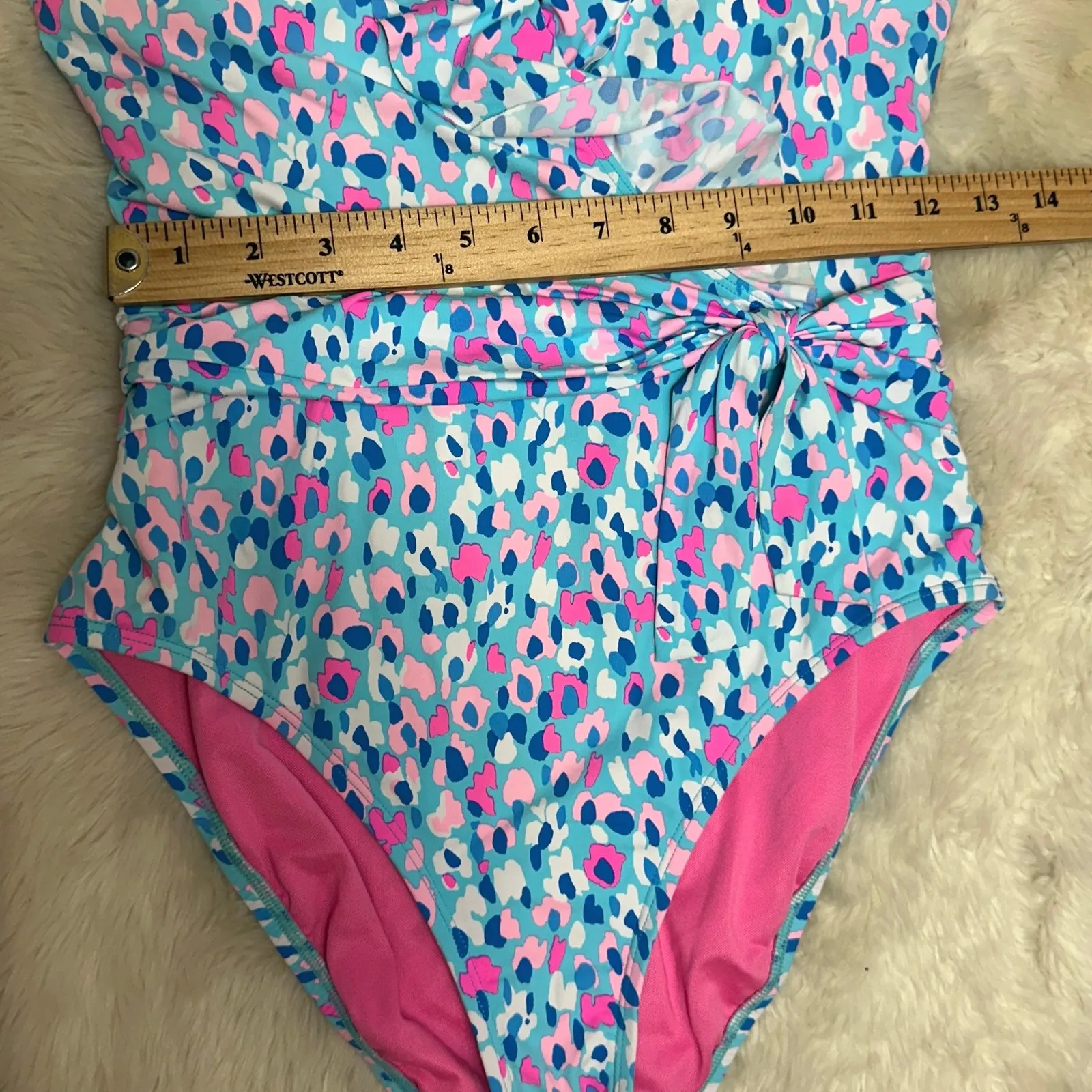 Lilly Pulitzer Delphie One-Piece Swimsuit Blue Ibiza Hottie Dottie Size 6 Resort - Image 12