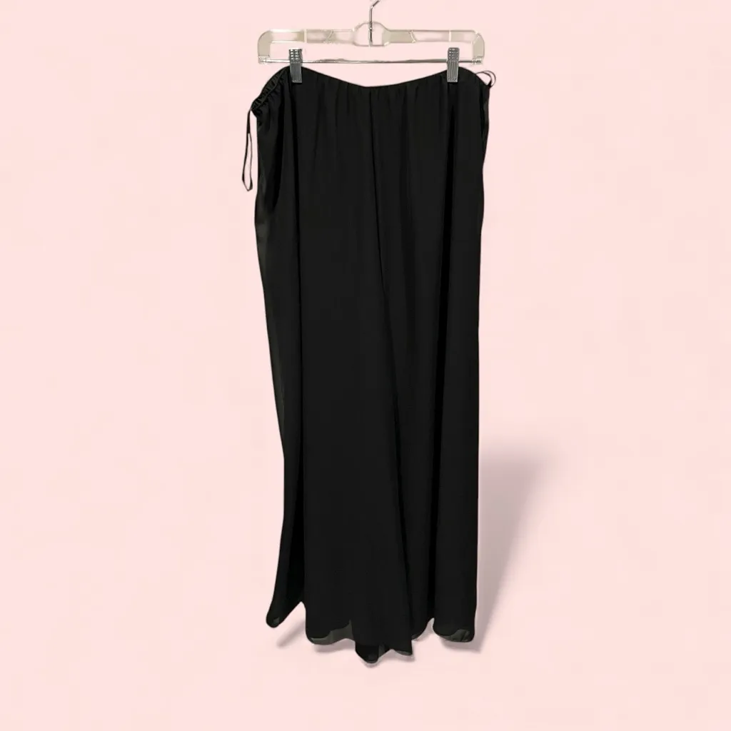 Cute Alex Evenings super wide leg chiffon elegant elastic waist pull on pants - Image 3