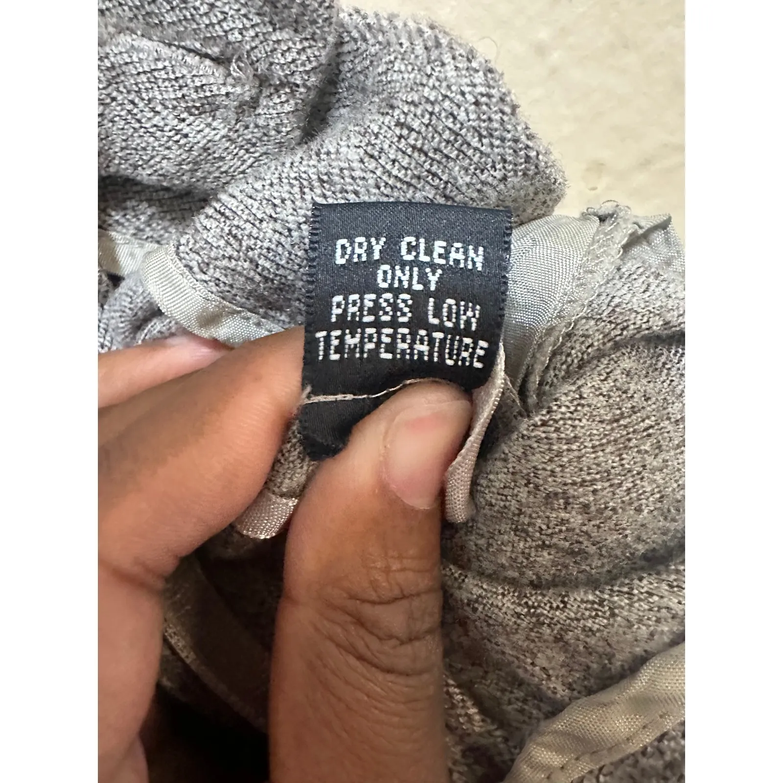 Linda Allard Ellen Tracy Wool Blend Herringbone‎ Trousers Career Pants 10 Gray - Image 9