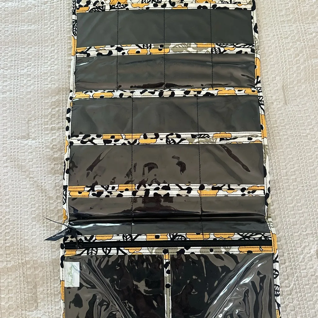 Vera Bradley Floral Travel Bag - Yellow, Black, Gray “Keep it up organizer” - Image 3