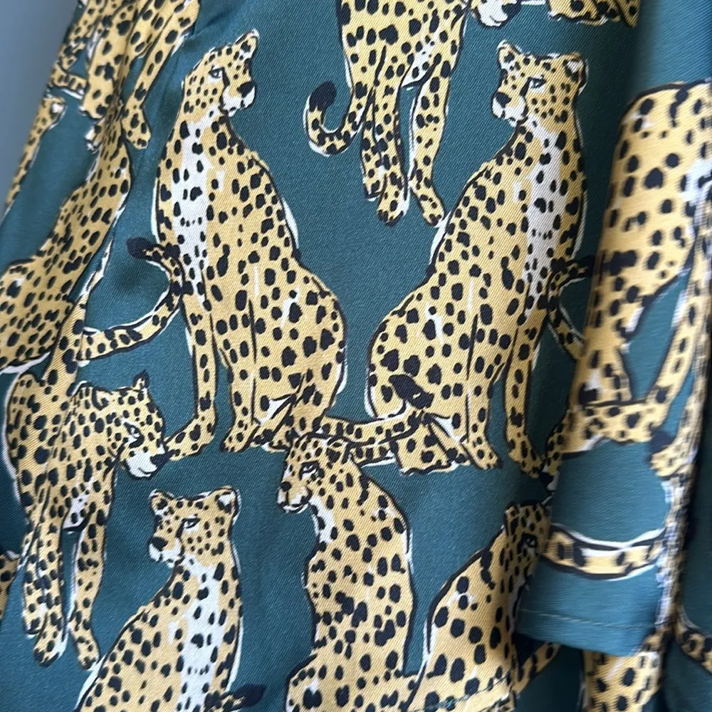 NWT Lavender Brown Cheetah Belted Romper - Image 7