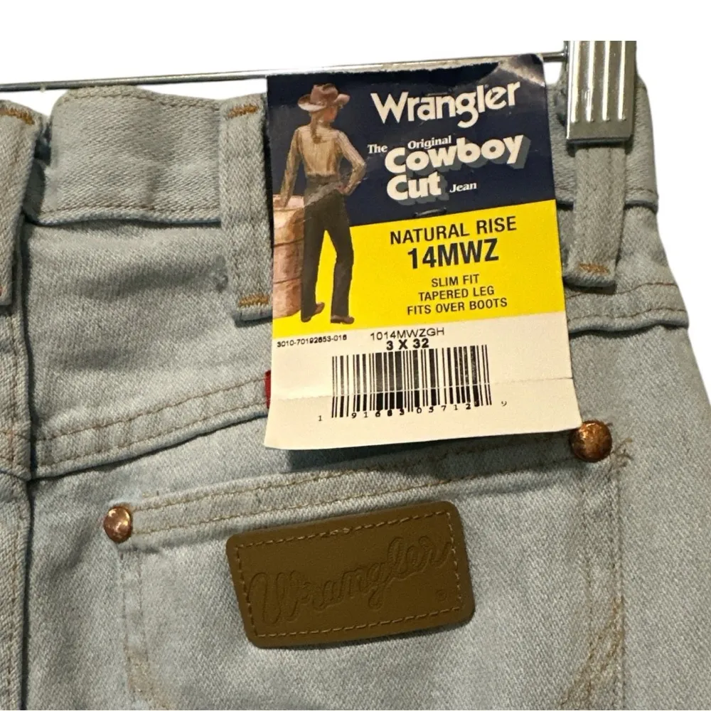 Wrangler Cowboy Cut Jeans 14MWZ Slim Fit Tapered Leg – 3x32 Light Wash – NWT - Image 7